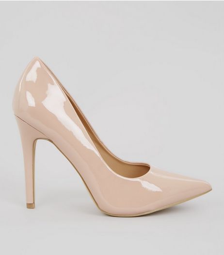 Nude Patent Pointed Court Heels | New Look