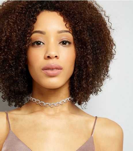 Silver Diamante Circular Necklace | New Look