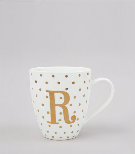 White R Initial Mug | New Look