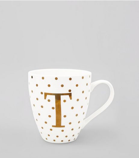 White T Initial Mug | New Look