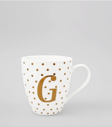 White G Initial Mug | New Look