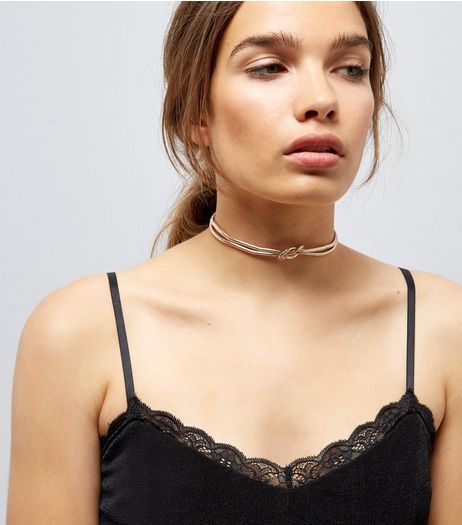 Rose Gold Knot Choker | New Look