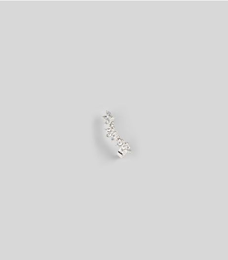 Silver Crystal Ear Cuff | New Look