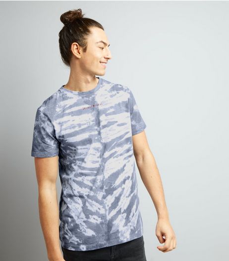 Blue Tie Dye City Of Angels Print T-Shirt | New Look
