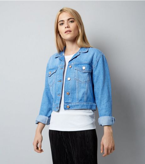 Blue Cropped Denim Jacket | New Look
