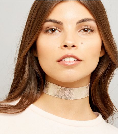 Rose Gold Iridescent Choker | New Look