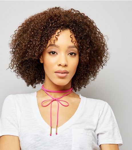 Pink Suedette Bow Tie Choker | New Look
