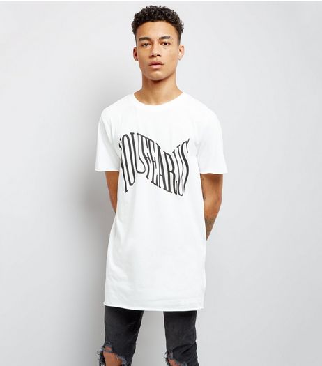 White Your Fear Us Print Longline T-Shirt | New Look
