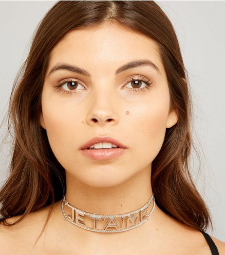 Silver Je T'aime Choker | New Look