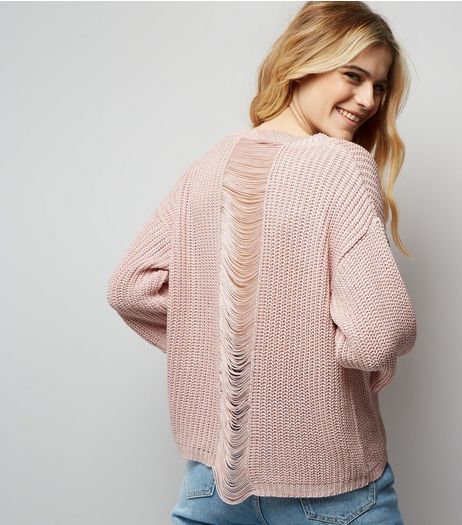 Pink Ladder Knit Back Jumper | New Look