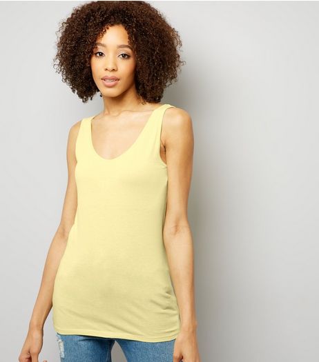 Tall Yellow Scoop Neck Longline Vest | New Look