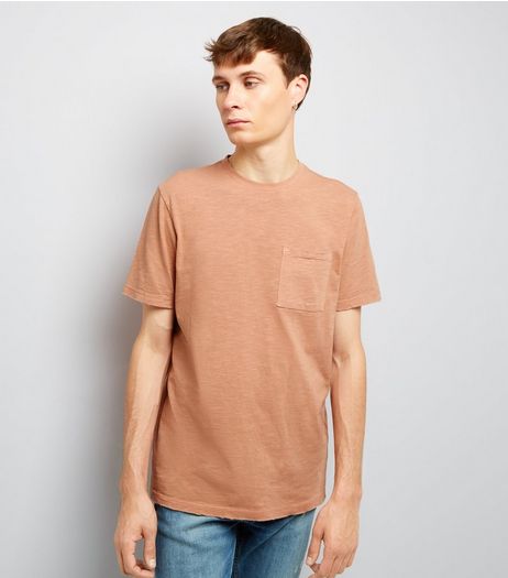 Pink Distresed Pocket Front T-Shirt | New Look