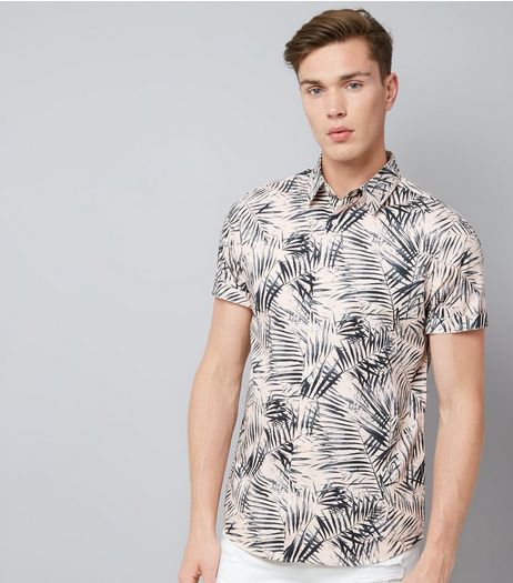 Pink Palm Print Short Sleeve Shirt | New Look