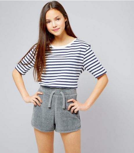 Teens Grey Towelling Shorts | New Look