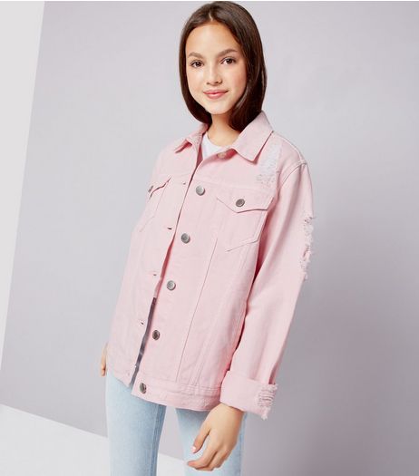 Teens Shell Pink Denim Jacket | New Look