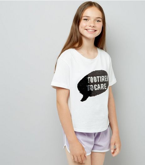 Teens White Too Tired Pyjama Set | New Look