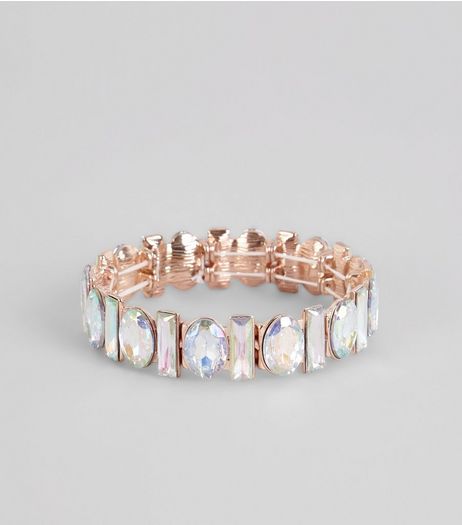 Silver Crystal Stone Bracelet | New Look