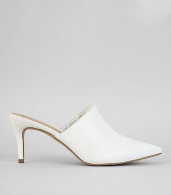 white pointed mule