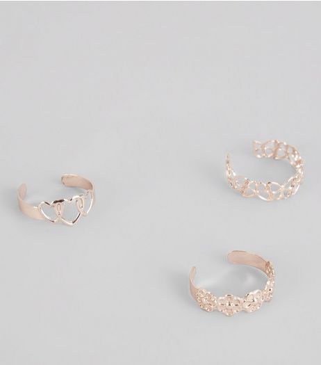 Gold 3 Pack Heart Toe Ring | New Look