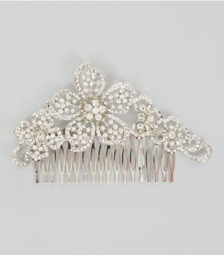 Flower Diamante Hair Comb | New Look
