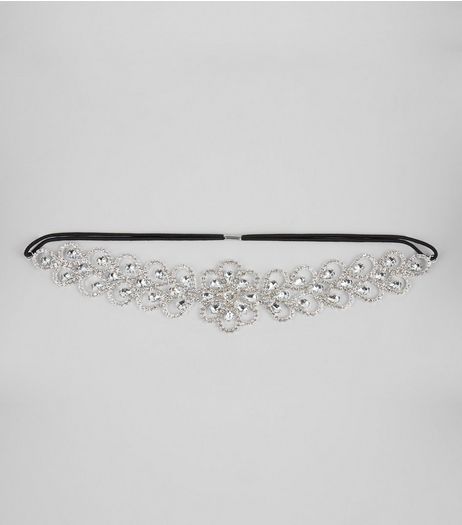 Silver Floral Diamante Headband | New Look