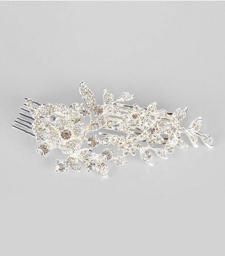 Silver Crystal Bridal Hair Slide | New Look