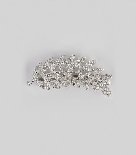 Silver Diamante Leaf Hair Clip | New Look