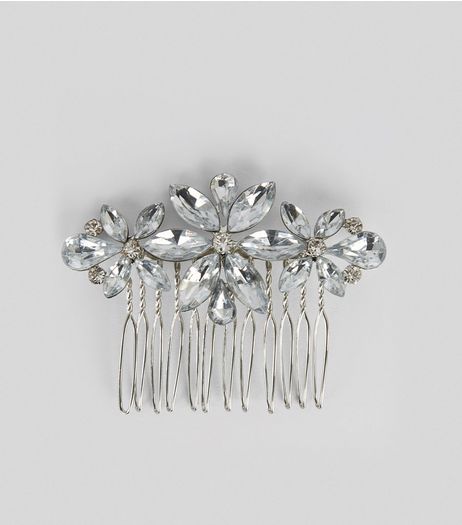 Silver Gem Stone Comb Clip | New Look