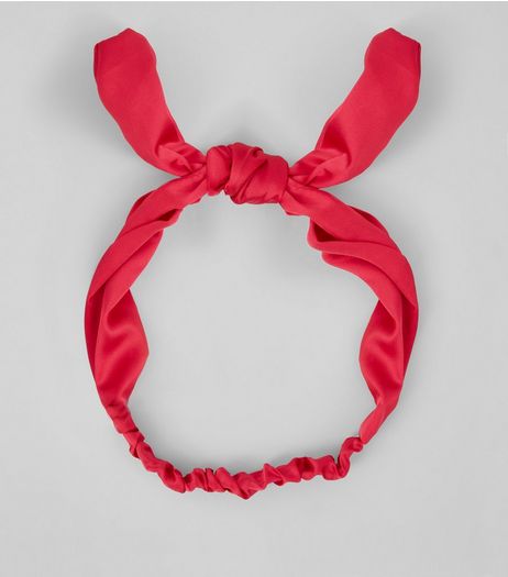Silver Satin Bow Front Headband | New Look