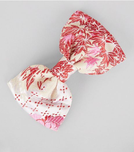 Pink Oriental Print Bow Hair Clip | New Look