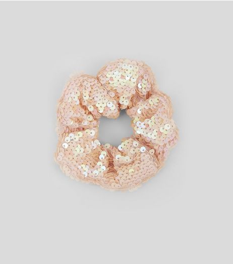 Pink Sequin Scrunchie | New Look