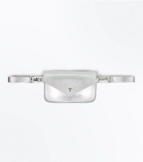 Silver Mini Satchel Purse Belt | New Look