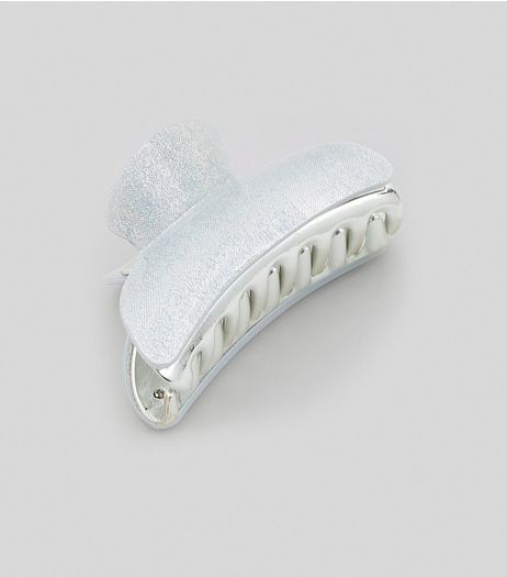 Silver Glitter Bulldog Clip | New Look