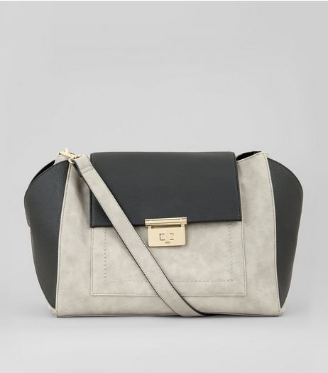 Grey Contrast Slouchy Bag | New Look