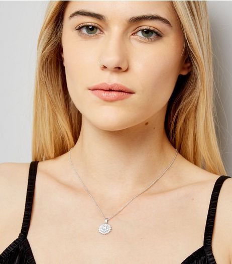Silver Cubic Zirconia Pendant Necklace | New Look