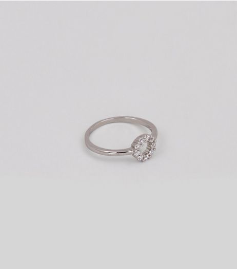 Silver Cubic Zirconia Circle Ring | New Look