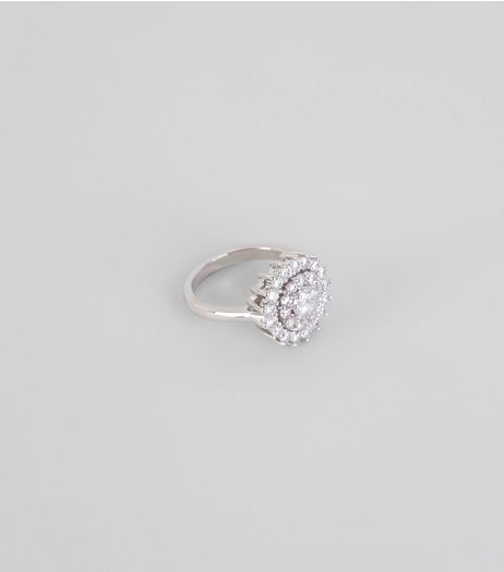 Silver Cubic Zirconia Swirl Ring | New Look