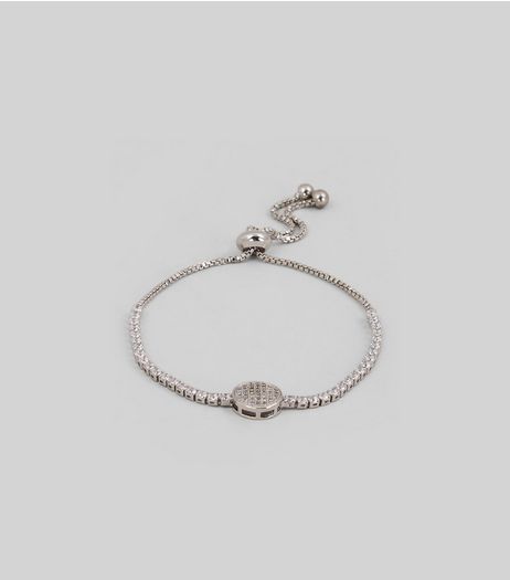 Silver Cubic Zirconia Toggle Bracelet | New Look