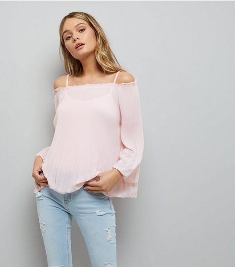 Loving This Pink Pleated Bardot Top | New Look