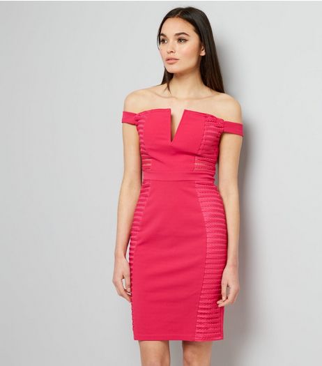 Parisian Bright Pink Cut Out Sides Bodycon Dress | New Look