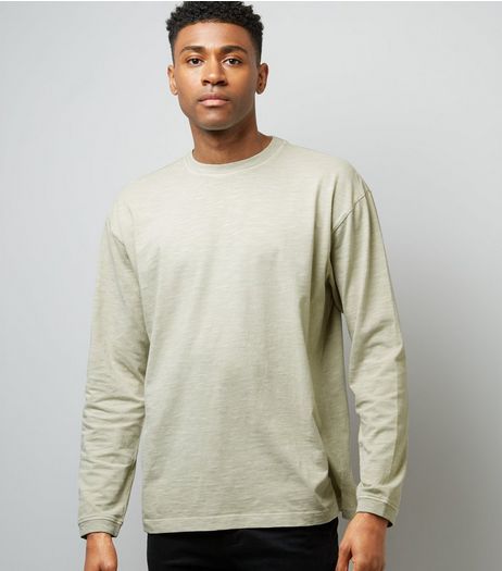 Grey Round Neck Long Sleeve T-Shirt | New Look
