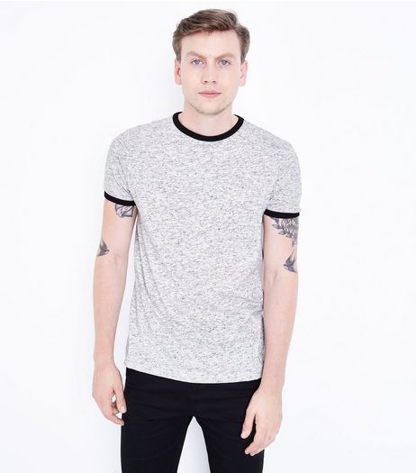 Grey Marl Ringer T-Shirt | New Look