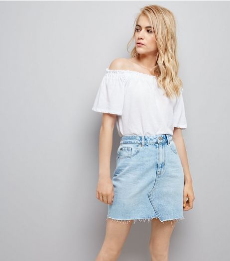 Blue Asymmetric Hem Denim Skirt | New Look