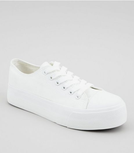 White Platform Trainers | New Look