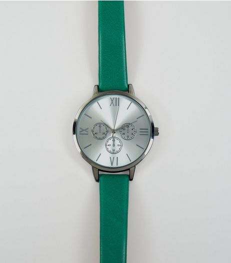 Green Mini Dials Strap Watch | New Look