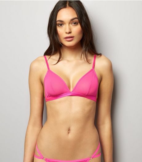 Pink Mesh Bralet | New Look