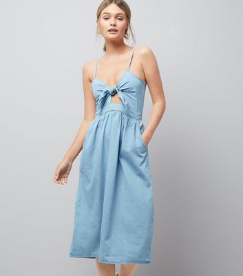 new look denim midi dress