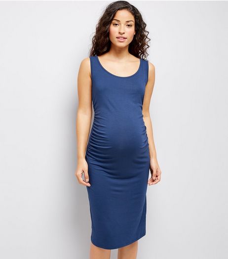 Maternity Blue Jersey Sleeveless Dress | New Look
