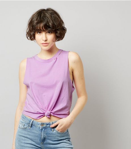 Purple Knot Front Tank Top | New Look
