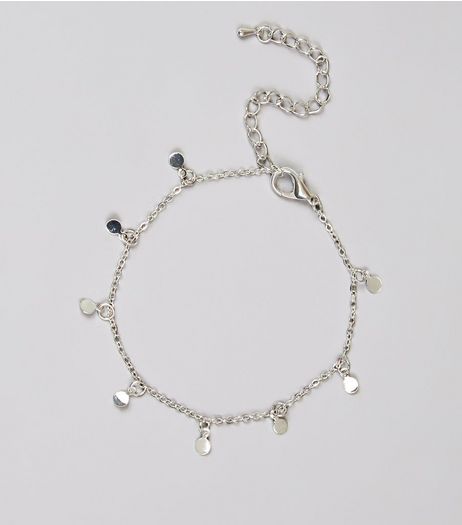Silver Disc Chain Anklet | New Look